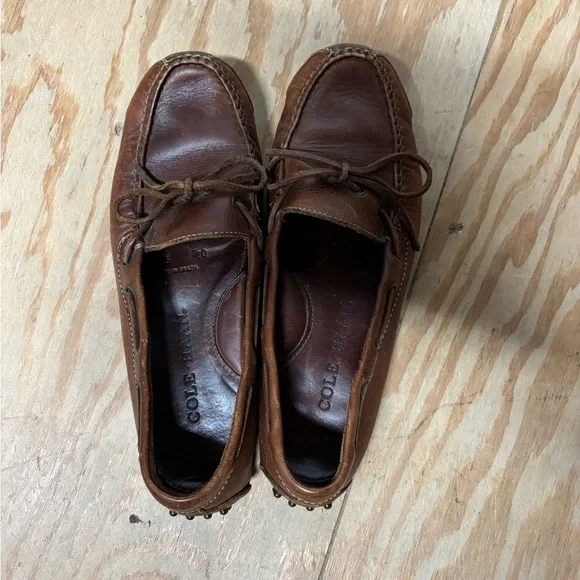 Cole Haan Gunnison Driving Shoes Men's 8D Brown Leather Moccasin Loafers - Picture 6 of 11